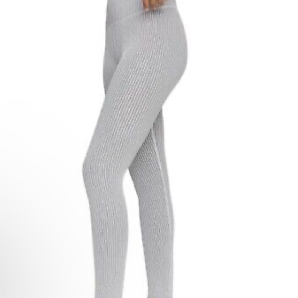 Good American Gray Ribbed Leggings